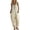 Beige, variant on Women's Fashionable Casual Loose-Fit Plain Sleeveless Jumpsuit With Patch Pockets, Size S-2XL