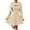 Beige, variant on CharmCyan Women’s Ribbed Knit Long Sleeve Hooded Dress with Cutout Detail and Flared Skirt Casual Pullover Style Comfortable Fit Beige L