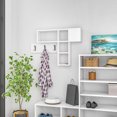 thumbnail image 3 of Ada Home Decor Furniture Halsted White Wall Coat Rack with Shelf, 3 of 7