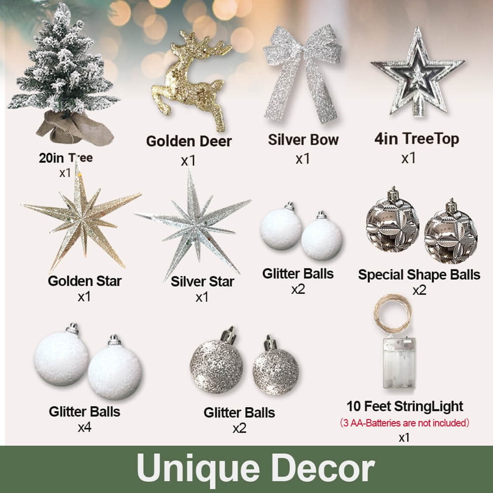 Kadyn Small Christmas Tree, 2ft Mini Christmas Tree, Artificial Small Desktop Xmas Tree with Tree Ornaments, for Christmas Thanksgiving Decorations-B Kadyn Small Christmas Tree, 2ft Mini Christmas Tree, Artificial Small Desktop Xmas Tree with Tree Ornaments, for Christmas Thanksgiving Decorations-B