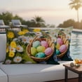 thumbnail image 5 of Easter Pink Yellow Eggs Pillow Covers 2 Pack White Daisy Flower Basket Oil Painting Spring Pillowcase Waterproof Outdoor Throw Pillow Cover for Patio Balcony Rectangular Cushion 20”x12”, 5 of 9