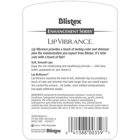 Blistex Lip Vibrance, Lip Protectant 0.13 oz (Pack of 2)