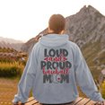 thumbnail image 2 of WEAIXIMIUNG Off The Shoulder Sweatshirt Women's Baseball Lettering Slogan Print Pocket Drawstring Print Hoodie, 2 of 4
