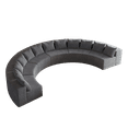 thumbnail image 6 of Corduroy Curved Sectional Foam Sofa with 12 Pillows,Curved Symmetrical Modular Semi Circular Sofa Sectional for Bedroom, Living Room, Office for Leisure Or Nap, Reading Room(Six Modules) (Grey), 6 of 7