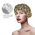 thumbnail image 2 of KLL Leopard Pattern Shower Cap & Bath Cap for Women,Reversible Oversized Waterproof Shower Caps for all Hair Lengths,Elastic Reusable Bathing Hair Cap, 2 of 6