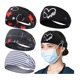 thumbnail image 2 of 4 diademas con botones para máscara, diademas de entrenamiento antideslizantes para hombres y mujeres, bandas para el cabello que protegen tu cabello y orejas, 2 of 5