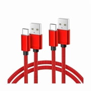 Quyaojz for iPhone 17 16 Pro Max Charger Cord,USB to USB C Cable,Type C Charging Power Cord for 17e 15 iPad 10 Air 4 5,Samsung Galaxy S26 S25 S24 S23,Red,2Pack 6.6FT(2M)