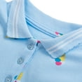 thumbnail image 4 of HILEELANG Baby Girls' Polo Collar Short Sleeve Dresses Strawberry Ice Cream Print Pink Blue Summer School Uniform Dress 2-Blue 2T, 4 of 5