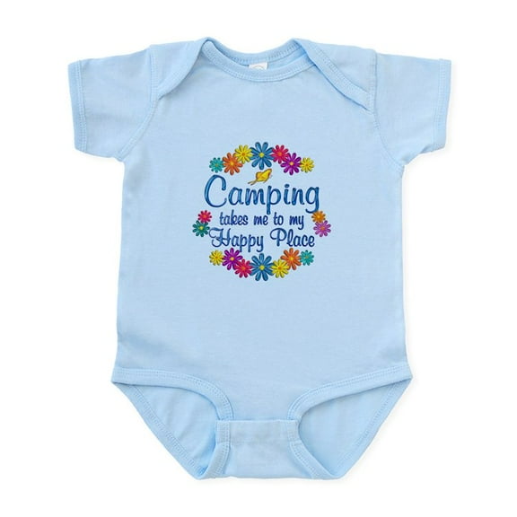 CafePress - Camping Happy Place Infant Bodysuit - Baby Light Bodysuit, Size Newborn - 24 Months