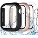 thumbnail image 1 of Compatible with Apple Watch Case 38mm Series 3 2 1 with Screen Protector, Full Protective Waterproof Bumper Cases Touch Sensitive Clear Film Screen Cover, Black/Clear/Rose Gold, 38mm, 1 of 5