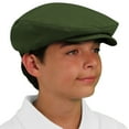 thumbnail image 4 of Flat Newsboy Traditional Golf Cap: 'Par 3' - Youth - Solid - Olive - Microfiber, 4 of 4