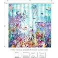 thumbnail image 2 of Blue Ocean Seaworld Shower Curtain, Marine Life Shower Curtain Beach Turtle Octopus Sea Horse Coral Star Conch Fish Shower Curtain Sets Washable Home Office Decor Bath Curtain, 2 of 6