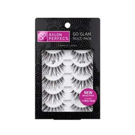 Go Glam Lashes Multi Pack Eyelashes, 614 Black, 5 Pairs, false eyelashes By Salon