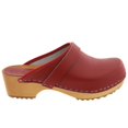 thumbnail image 2 of BJORK Maja Open Back Wood Leather Clogs (Red - EU42), 2 of 9