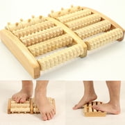 Meigar Dual Foot Massager Wooden Roller Feet Acupressure Deep Tissue Acupressure Foot & Heel Massager Roller Relax Stress Relief Health L Today's Specials