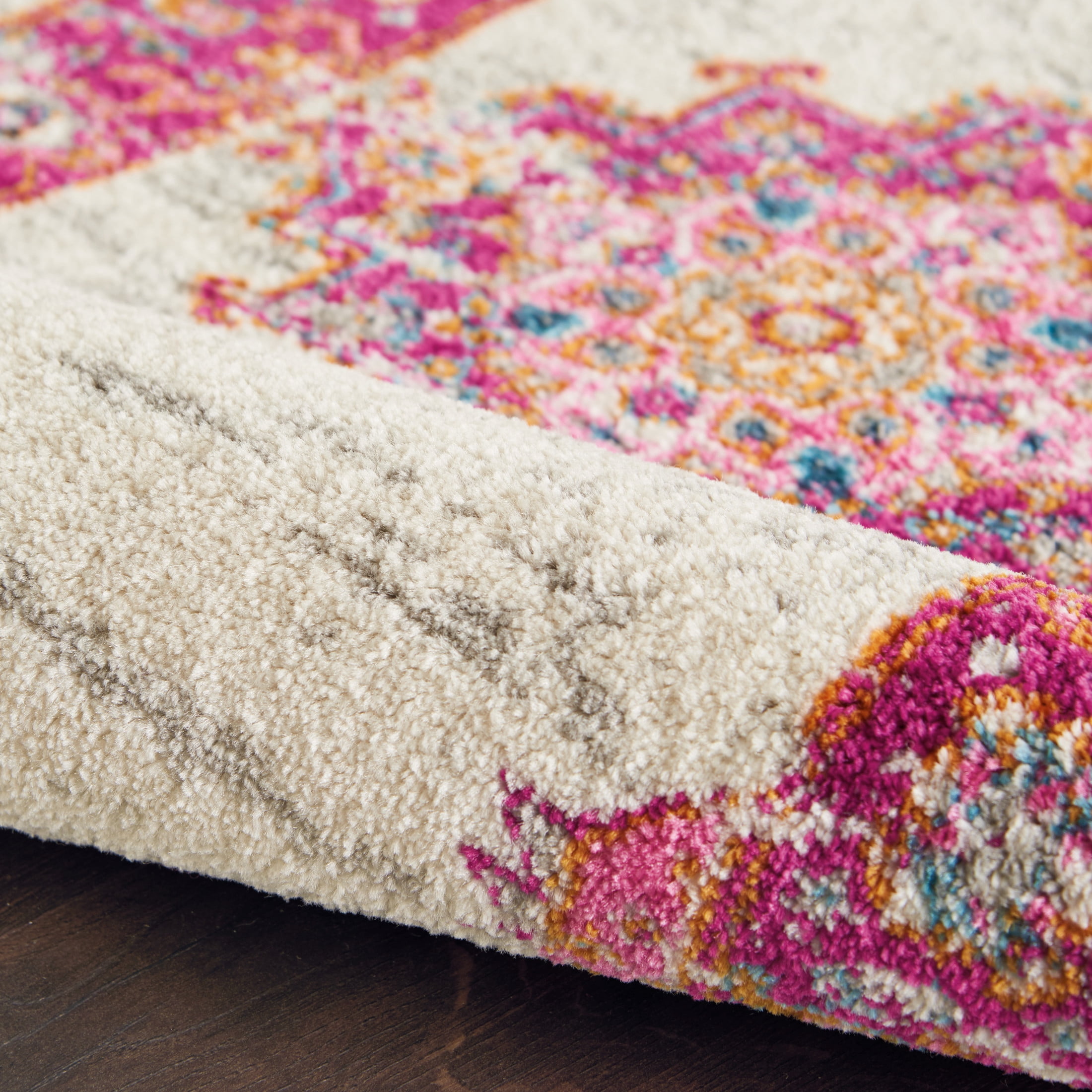 Nourison Passion Bohemian Ivory/Fuchsia 12' x 18' Area Rug, (12x18)