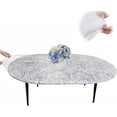 thumbnail image 1 of Clear Vinyl Round Fitted Tablecloth Elastic Edged Table Cloth ，Plastic Table Cover Protector+Clear Oval Tablecloth+Elastic Edge Fit+x es+PVC Material+Indoor and Outdoor Use, 1 of 7