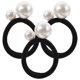 thumbnail image 1 of 3 Pcs Pearl Hair Band Ponytail Holders Elastic Hair Accessories for Women Girls, 1 of 4