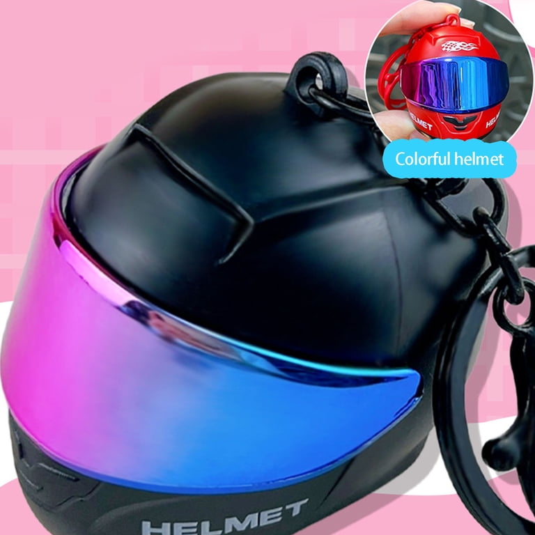 Helmets Shaped Keychain For Keys And Cards ABS Materials With Spring ...