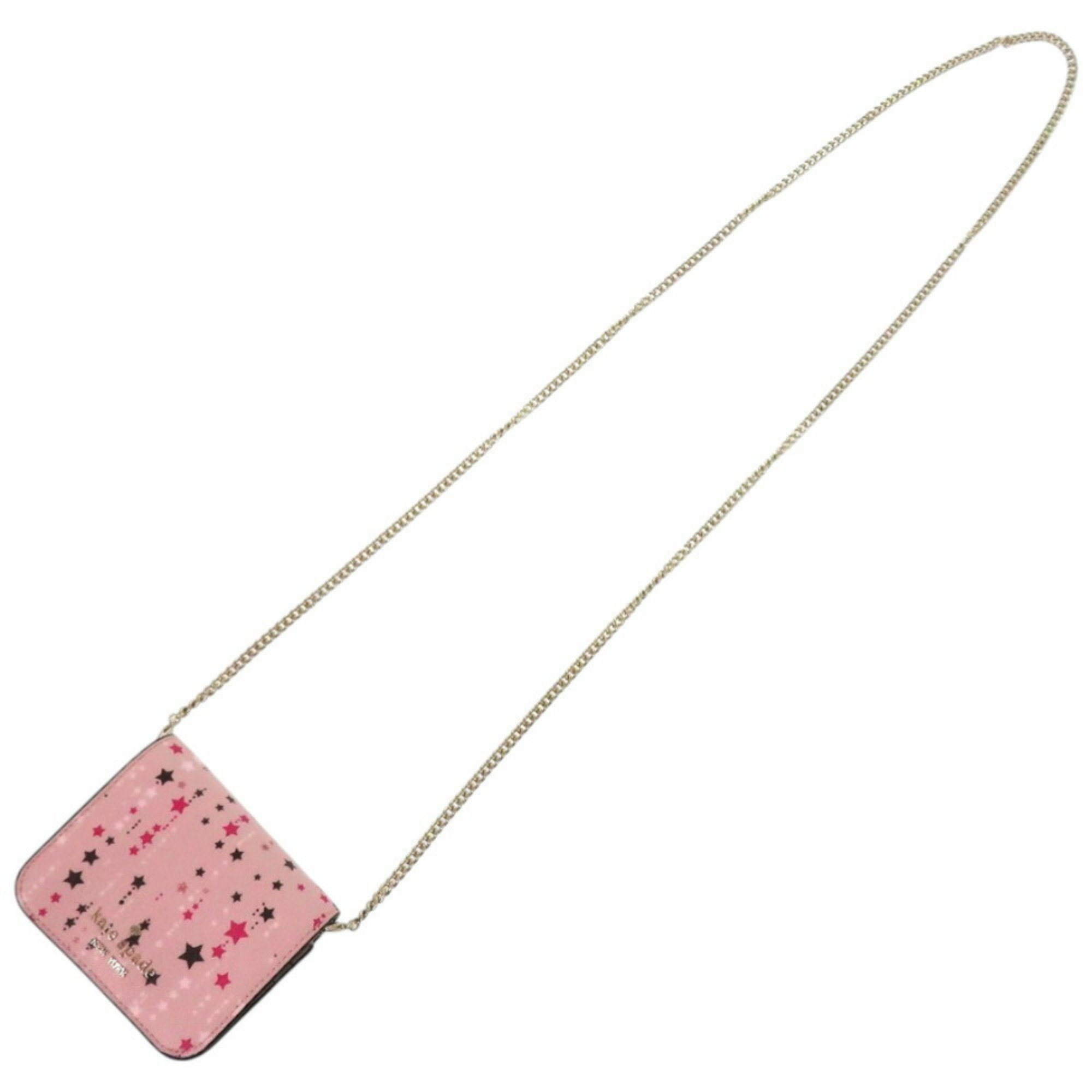 Pre-Owned Unused Kate Spade Stacey Star K4724 Bifold Wallet in PVC with Pink Chain,...