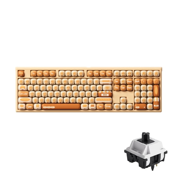 MONSGEEK AKKO x MG108B Bun Wonderland Mechanical Keyboard Hot-Swappable Multi-Mode Gaming Keyboard with PBT Dye-Sub MOG Profile Keycaps Pre Lubed Pia