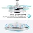 thumbnail image 3 of Wayshire 42" Retractable 4 Blade Ceiling Fan ,3 speeds & timer sets, with Light Remote Bluetooth App More, Chrome, 3 of 12