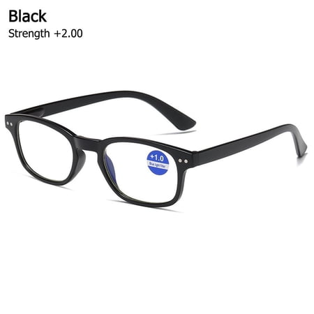 Fashion Transparent Far Sight Eyewear Women Reading Glasses Anti-UV Blue Rays Glasses Computer Goggles Presbyopia Eyeglasses BLACK STRENGTH +2.00