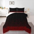 thumbnail image 2 of Erosebridal Red Polka Dots Bedding Sets Queen with Comforter, Modern Abstract Artwork Duvet Insert, Black Red Bedroom Decor Ultra Soft 3pcs, 2 of 8