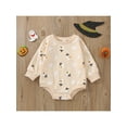 thumbnail image 2 of Halloween Baby Girls Clothes Ghost/Pumpkin/Lantern Sweatshirt Romper Long Sleeve Bodysuit One Piece Fall Outfits 0-18M, 2 of 8