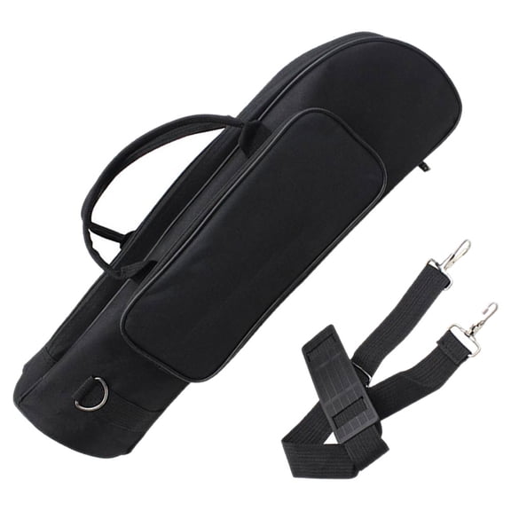 KONTONTY Durable Black Trumpet Bag for Instrument Storage with Carry Handles