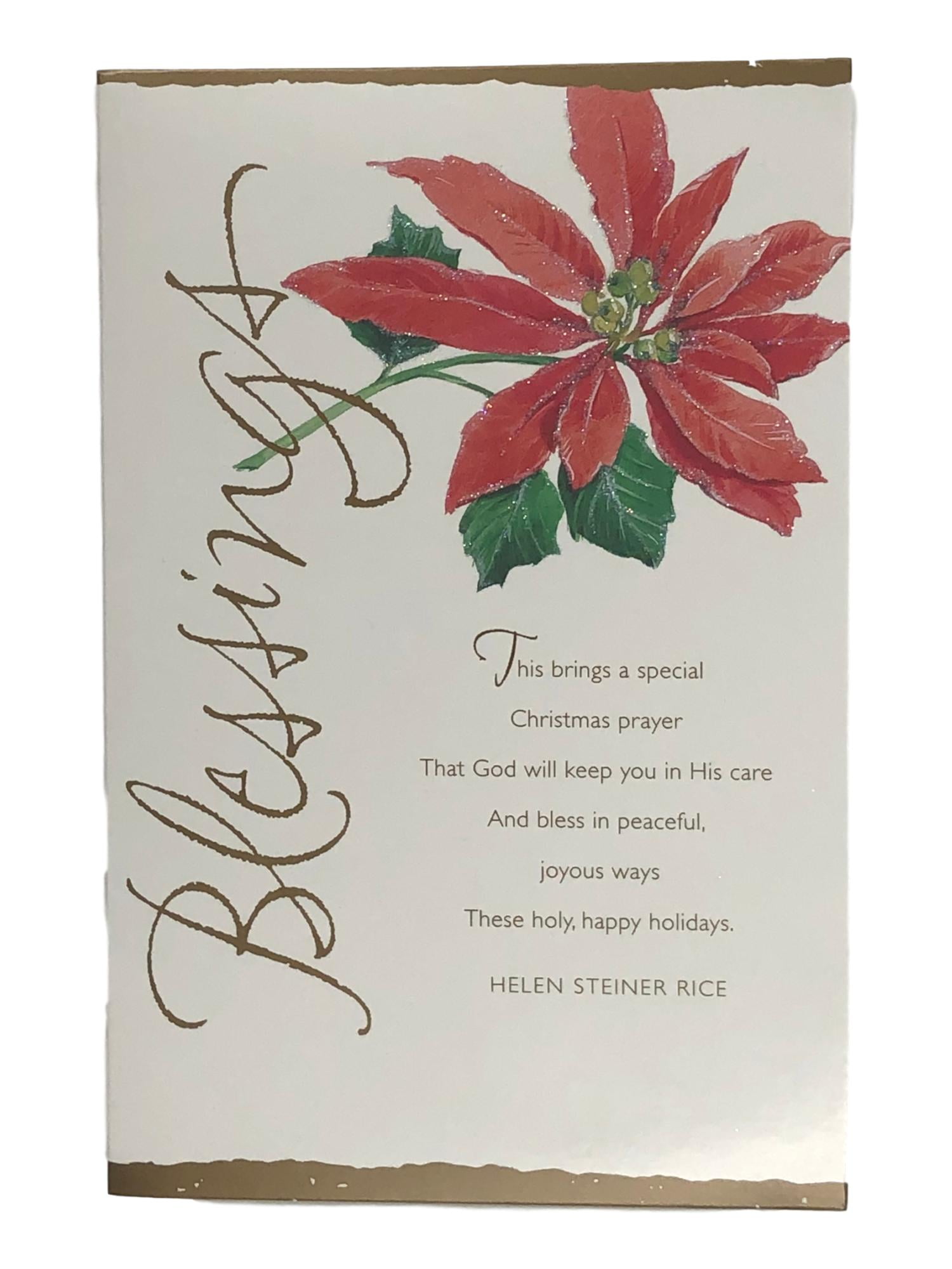Poinsettia Flower Blessings Helen Steiner Rice Holiday Christmas Cards ...