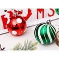 thumbnail image 4 of Paquete de 30 adornos de bolas de Navidad, bombillas de vacaciones inastillables, adornos colgantes para bodas, decoraciones para árboles de Navidad (rojo y verde) Ormromra HMFJ183-4, 4 of 8