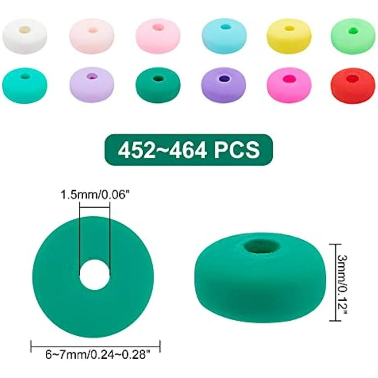 450pcs Polymer Clay Beads 6mm Rondelle Heishi Beads 12 Marshmallow