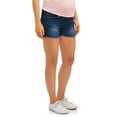thumbnail image 5 of Oh! Mamma Maternity Women's Shorts with Frayed Hem and Full Panel (Women's & Women's Plus), 5 of 7