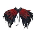 thumbnail image 1 of Capa de chal de plumas, cómoda, gótica, accesorios para disfraz de Halloween, para vestirse Rojo y negro, 1 of 8