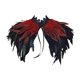 thumbnail image 1 of Capa de chal de plumas, cómoda, gótica, accesorios para disfraz de Halloween, para vestirse Rojo y negro, 1 of 8