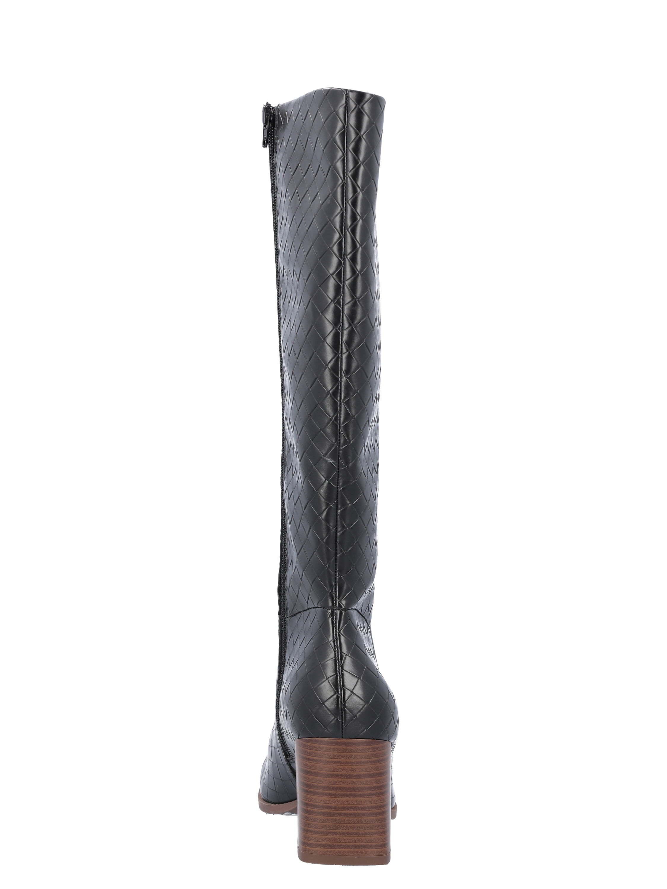 Free Assembly Women's Faux Leather Basketweave Texture Tall Boots, Sizes 6-11