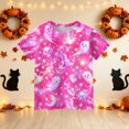 thumbnail image 5 of Grblisyd Girls Boys Halloween Shirt Short Sleeve Tee Shirts Kids Summer Crewneck Tops Soft Lightweight Pumpkin Bat Graphic Print Tshirt, 5 of 6