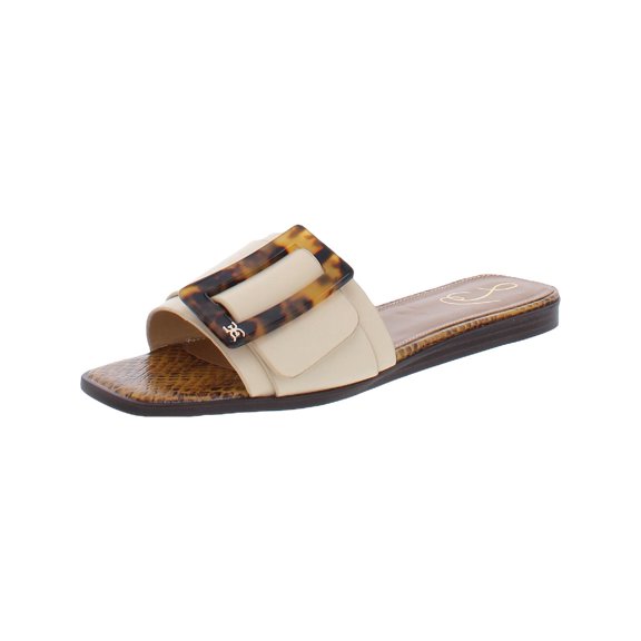 Sam Edelman Womens Inez Leather Square Toe Slide Sandals
