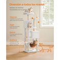 thumbnail image 2 of Feandrea Árbol para Gatos de 155 cm de Altura, 49 x 40 x 155 cm, Rascador para Gatos con 5 Postes, Felpa Multicapa, Blanco Crema, 2 of 5