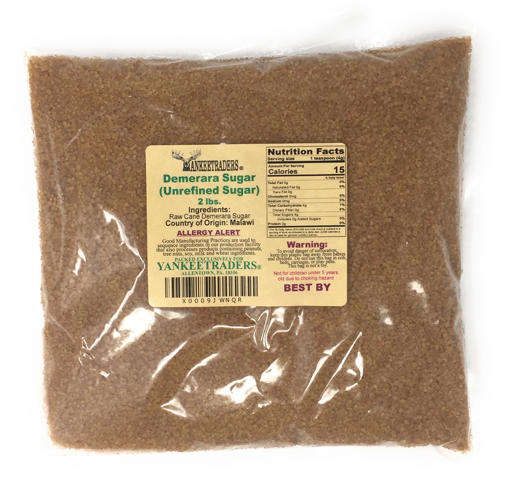 YANKEETRADERS Brand, Demerara Sugar(Unrefined Sugar) ~ 2 lbs