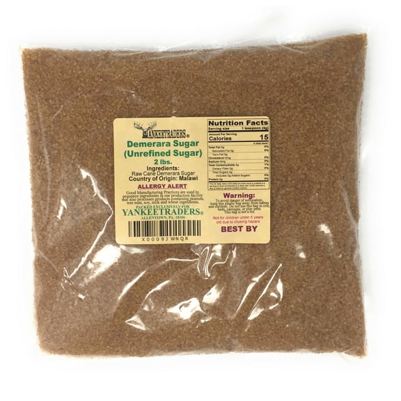 YANKEETRADERS Brand, Demerara Sugar(Unrefined Sugar) ~ 2 lbs.