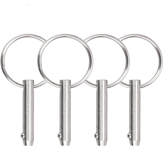 4 PCS Quick Release Pin, 316 Stainless Steel Bimini Top Pin Diameter 0.25 inch(6.3 mm), Total Length 2 inch(51 mm), Usable Length 1.5 inch(38 mm)