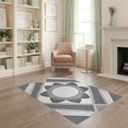 thumbnail image 2 of ODIKA 4'x6' Black White Halftone Gradient Geometric Washable Area Rug Contemporary Dotted Pattern with Central Circle Non-Slip, Chair-Friendly, Flatwoven for Home Office, Under Desk, 2 of 7