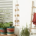 thumbnail image 2 of DecMode 35" Brown Metal Indoor Outdoor Leaf Windchime with Glass Beads and Cone Bells, 2 of 10