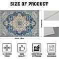 thumbnail image 3 of mubwai Boho Placemats Set of 4 12x18 Inch Light Blue Aqua Teal Yellow Carpet Pattern Ethnic Floral Print Table Mats Farmhouse Decorative Linen Washable Place for Holiday Party Kitchen Dining Decor, 3 of 8