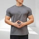thumbnail image 1 of Blusas y camisas de manga corta y cuello redondo para hombre. Blusas casuales de verano para hombre, de manga corta, de color liso, con cuello redondo, para fitness. Blusas de poliéster para hombre., 1 of 5