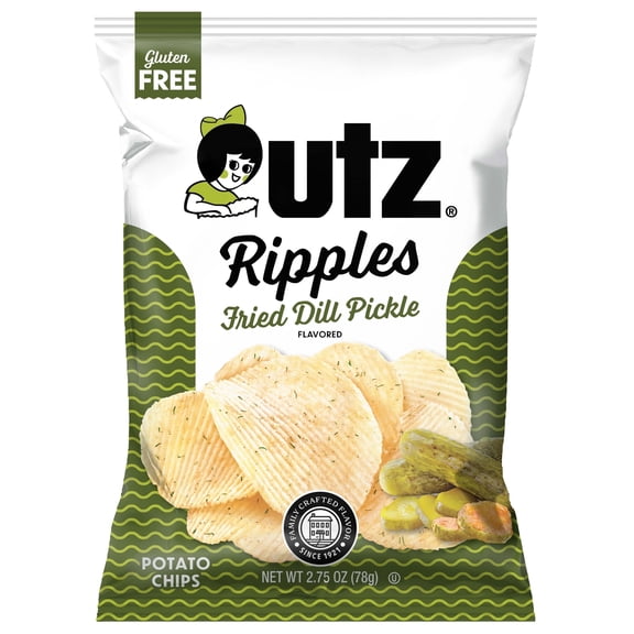 Utz Fried Dill Pickle Potato Chips, 2.75 oz. - Pack of 14