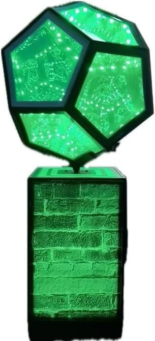 Upgraded Rotatable Infinity Mirror Light Cool LED Changing Night Light Dodecahedron Lights with Music Sync Function for USB Power Supply for Computer Game Table Birthday Gift