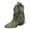 Green, variant on UngA Women Cowboy Boots Mid Calf Fashion Fringe Cowgirl Boots with Embroidery Western Snip Toe Brown,Size 9.5